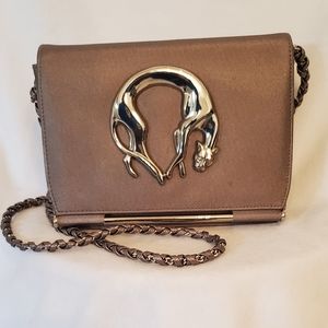 Vintage Shoulder Bag Purse Silver Metal Puma Cat- Used